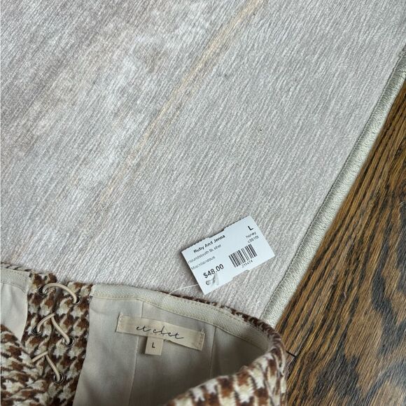 new brown houndstooth corset top strapless - Picture 2 of 3